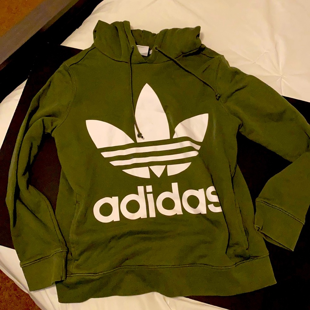 Army green adidas hoodie